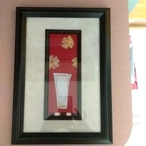 D Framed Floral Wall Art Matted EUC